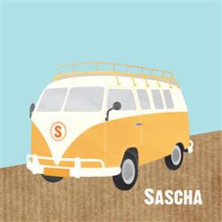 Vrolijke geboortekaartjes VW bus