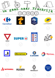 We gaan naar Frankrijk bingo