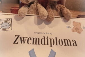 knuffels met zwemdiploma