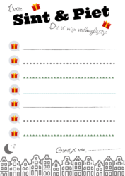 Sint Piet verlanglijst voorbeeld